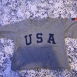 cropped USA tee